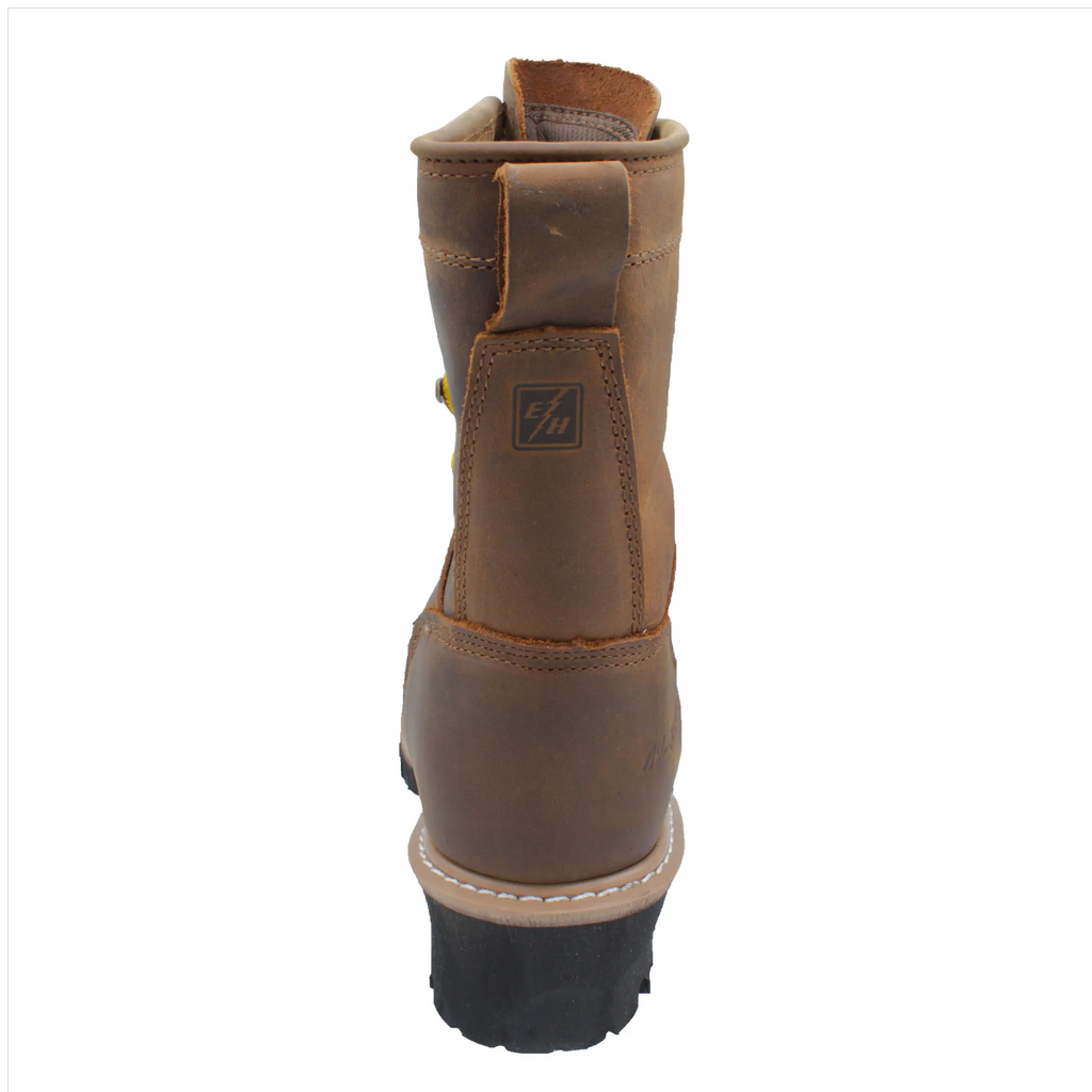 1020- Men's 8" Safety Toe Waterproof Brown Logger - 1020