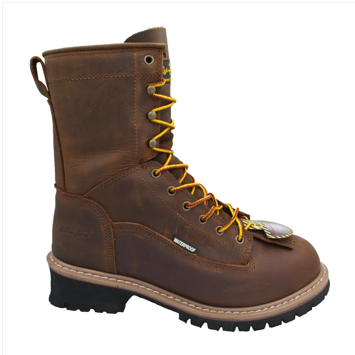 1020- Men's 8" Safety Toe Waterproof Brown Logger - 1020