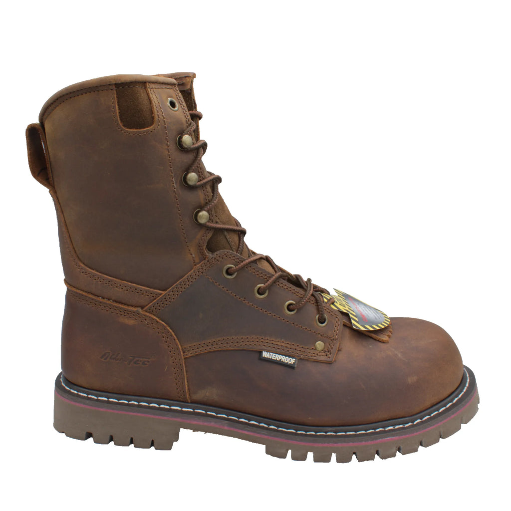 1021- Men's 8" Crazy Horse Composite Toe Waterproof Super Logger - 1021