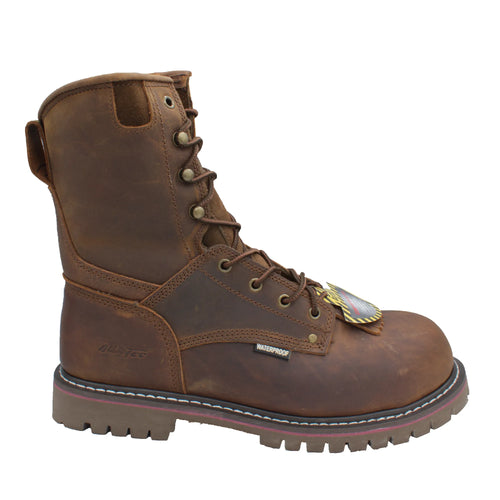 1021- Men's 8" Crazy Horse Composite Toe Waterproof Super Logger - 1021
