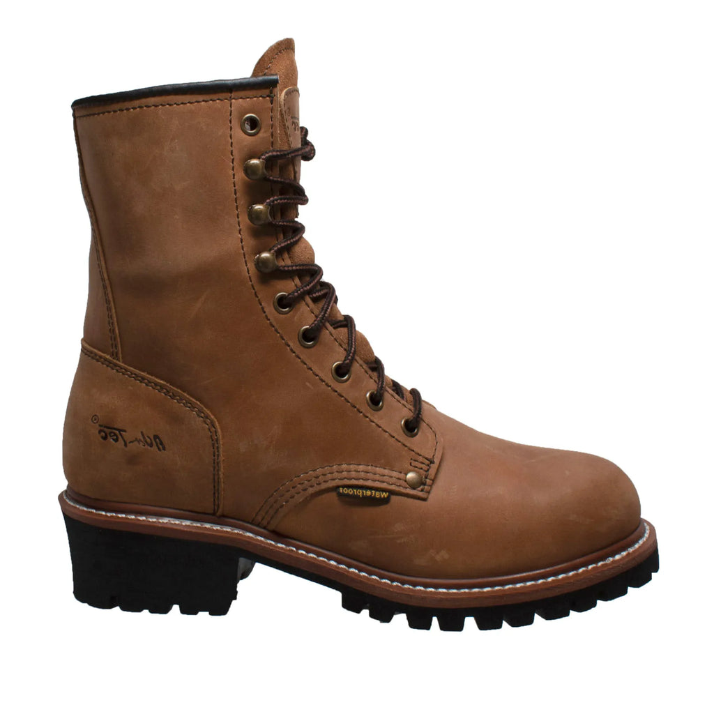1427WP- Logger: Men's 9" work boot- Brown [soft toe, wp]