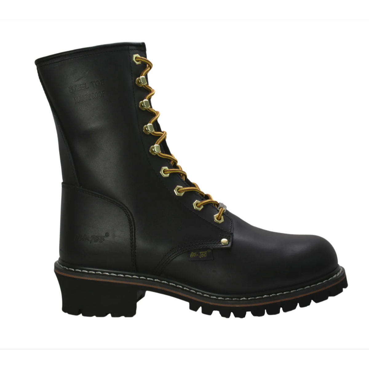 Men's 9" Black Lace Waterproof Steel Toe Logger - 1428WP-BK