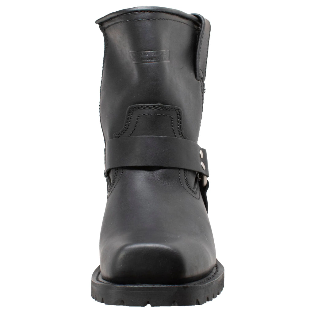 1436: Men's 7" Men's Biker Harness Boot - Black [soft toe]