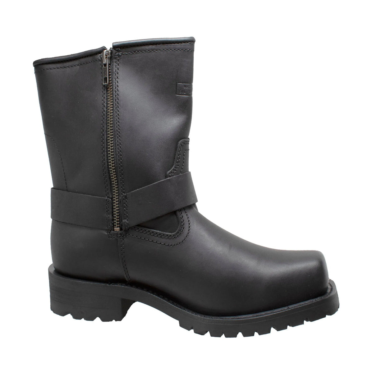 1436: Men's 7" Men's Biker Harness Boot - Black [soft toe]