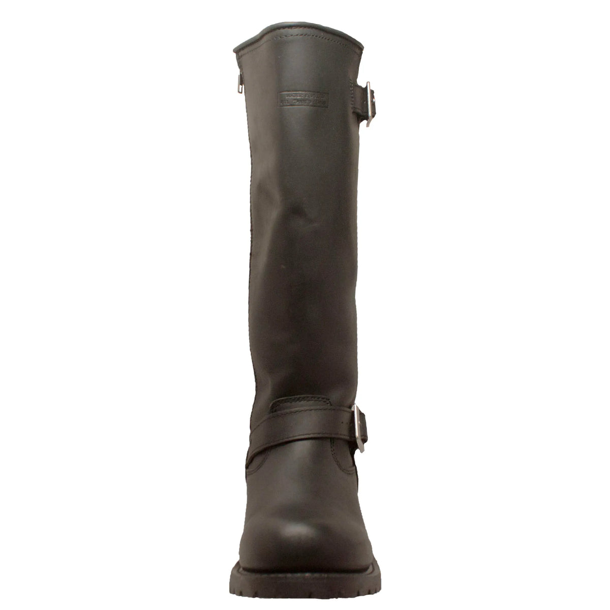 1443Zipper- Engineer: Men's 16" Biker Boot- black [soft toe, side zip]