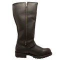 1443Zipper- Engineer: Men's 16" Biker Boot- black [soft toe, side zip]