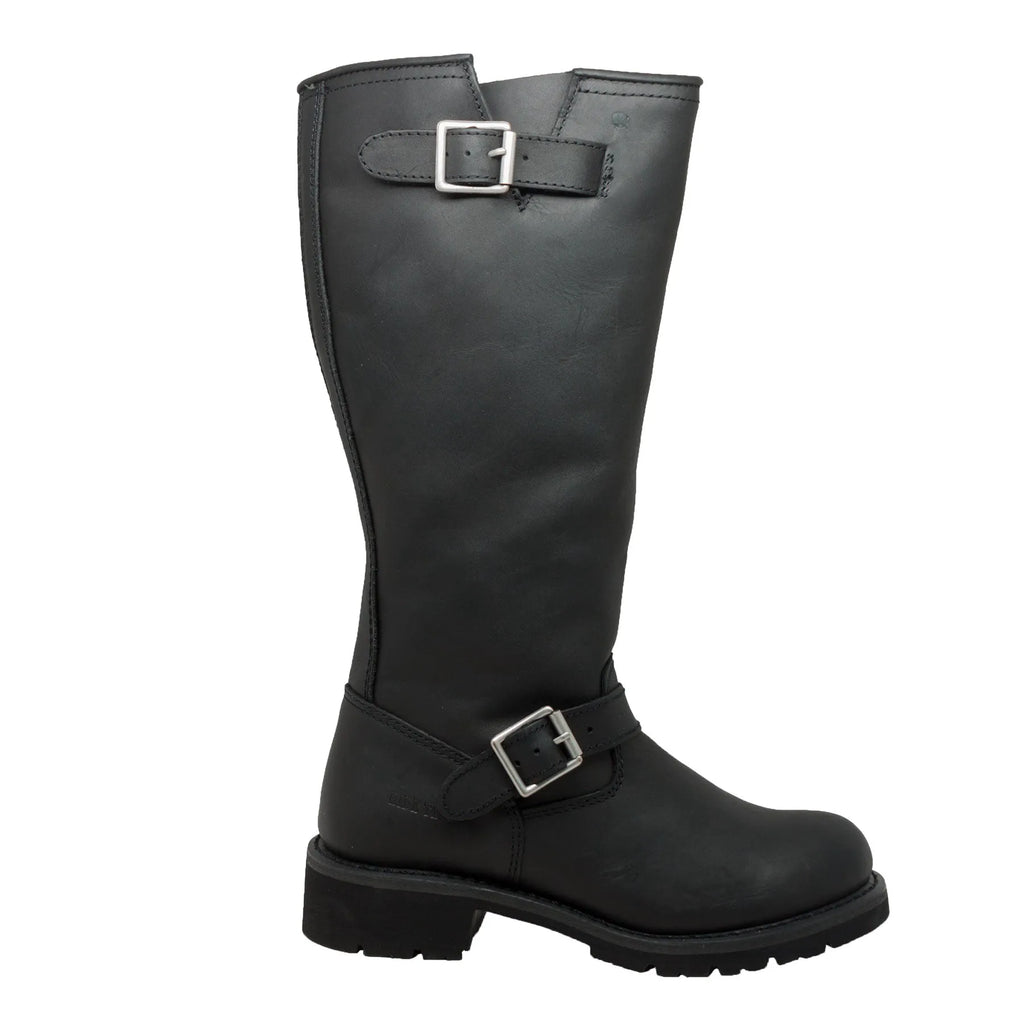 1443: Men's 16" Engineer Biker Boot- Black [Soft Toe]