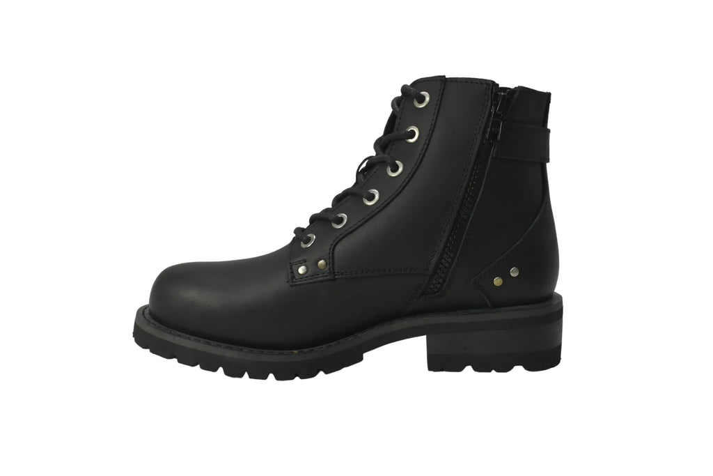 8647L- Women's 7" Biker Boot Black