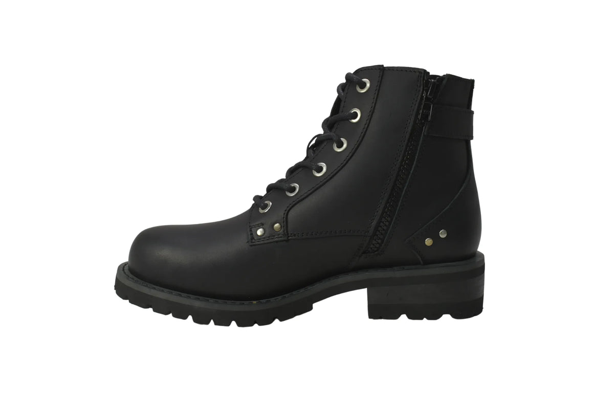 8647L- Women's 7" Biker Boot Black