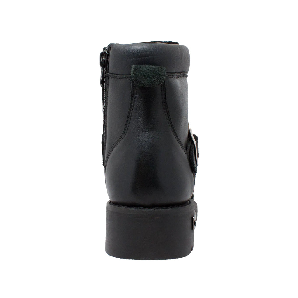 9143: Men's 6" Biker Boot- Black, Lace-up w/ size zip [soft toe]