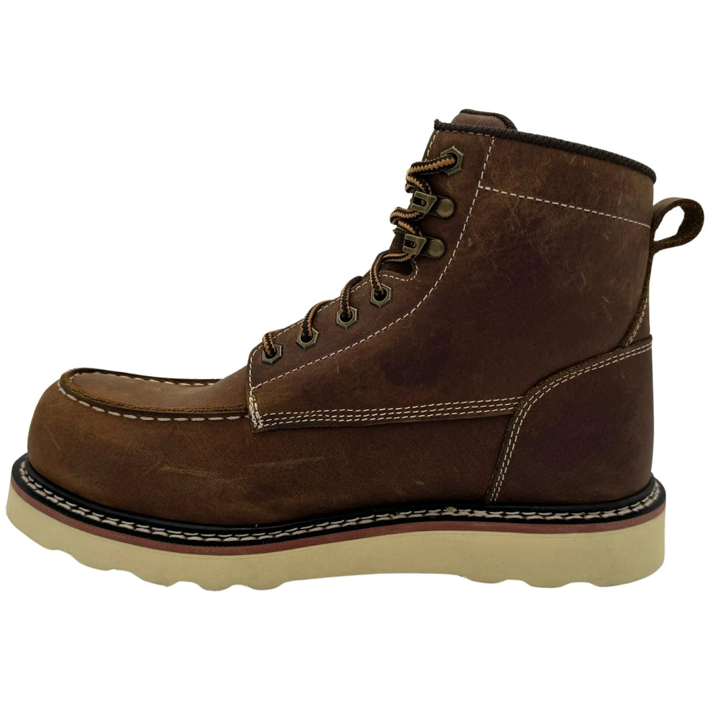 9256CR- RANCHO: MEN'S 6" MOC TOE: BROWN-[COMP TOE, EH, SRO]