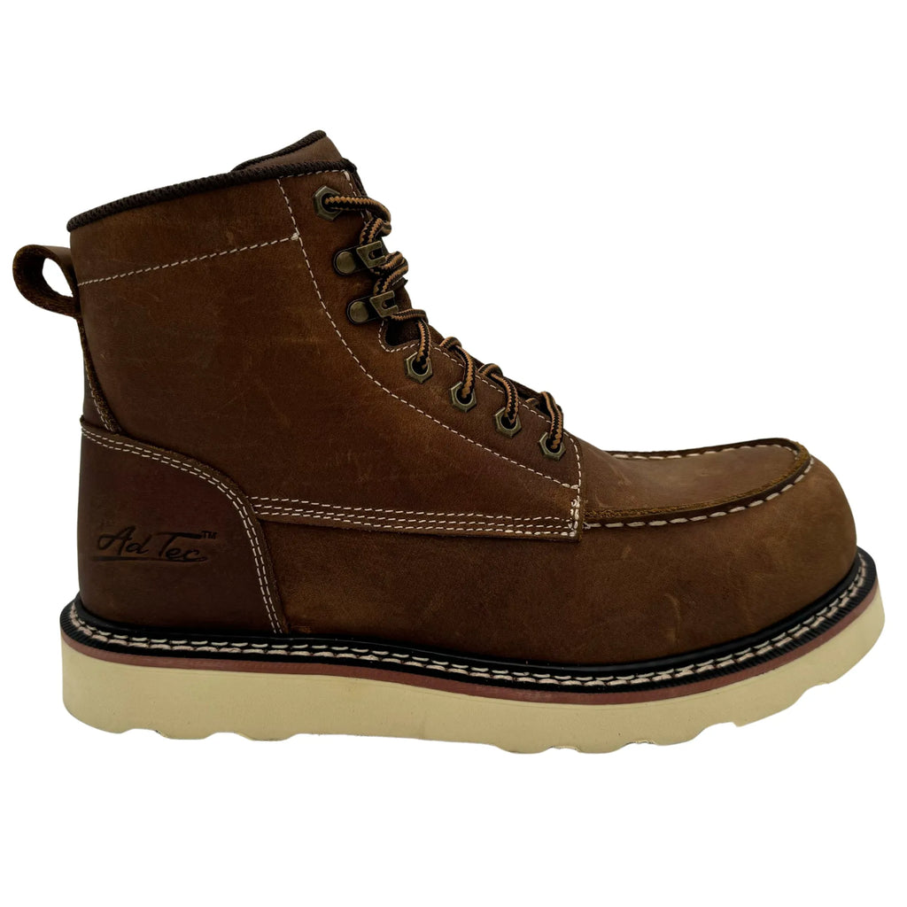 9255CR- RANCHO: MEN'S 6" MOC TOE: BROWN: [SOFT TOE, EH, SRO]