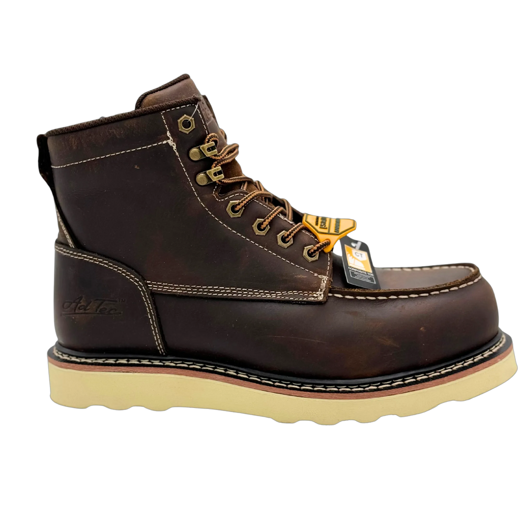 9255DB- Rancho: Men's 6" Moc Toe: Oil Tan Brown- [SOFT TOE, EH SRO]