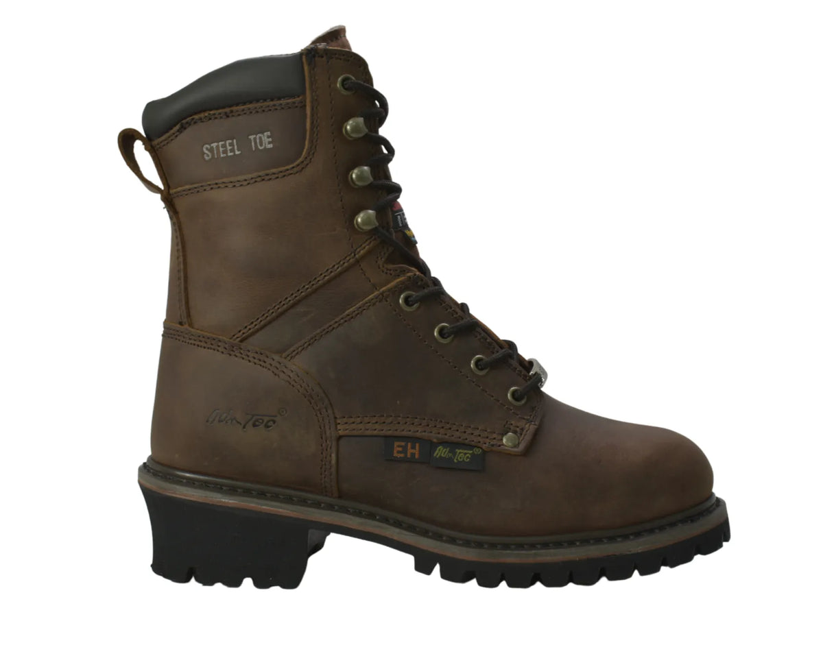 9490- Super Logger- Men's 9" work boot- brown [steel toe]