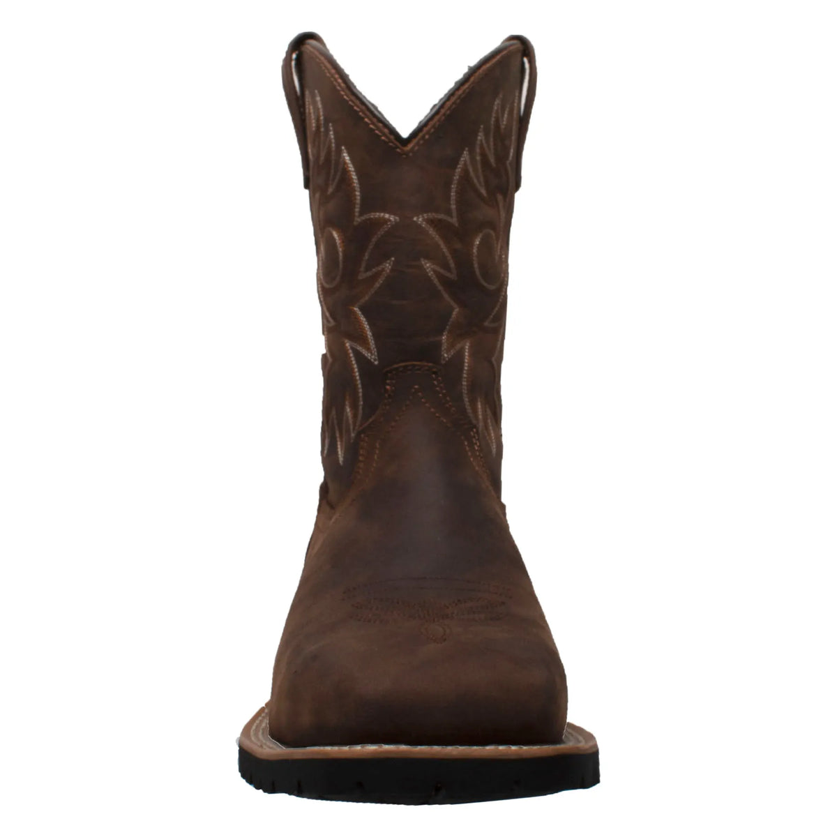 9858: Men's 12" Western Square Toe Work Boot- Brown [Steel Toe]