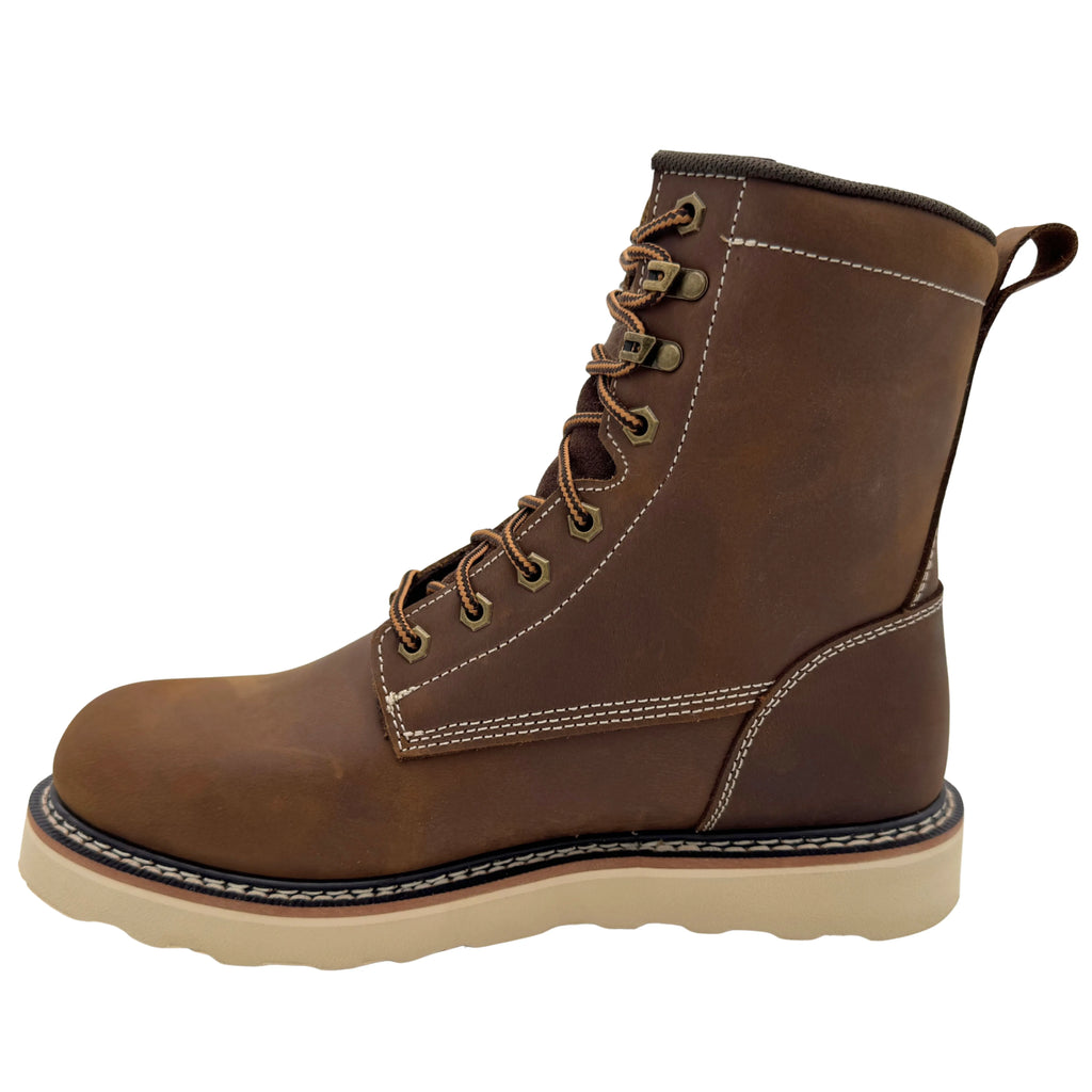 9178- Meadow (High)- Men's 8" Work boot- Whiskey brown [Soft Toe, EH]