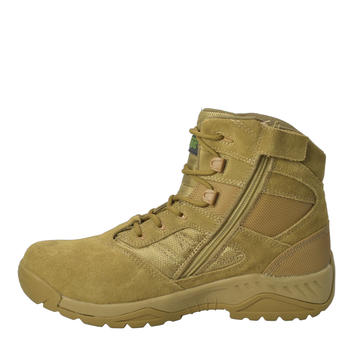 KT1003- Sandbox - Men's 6" Coyote Suede Leather Tactical Boot [Side Zipper]