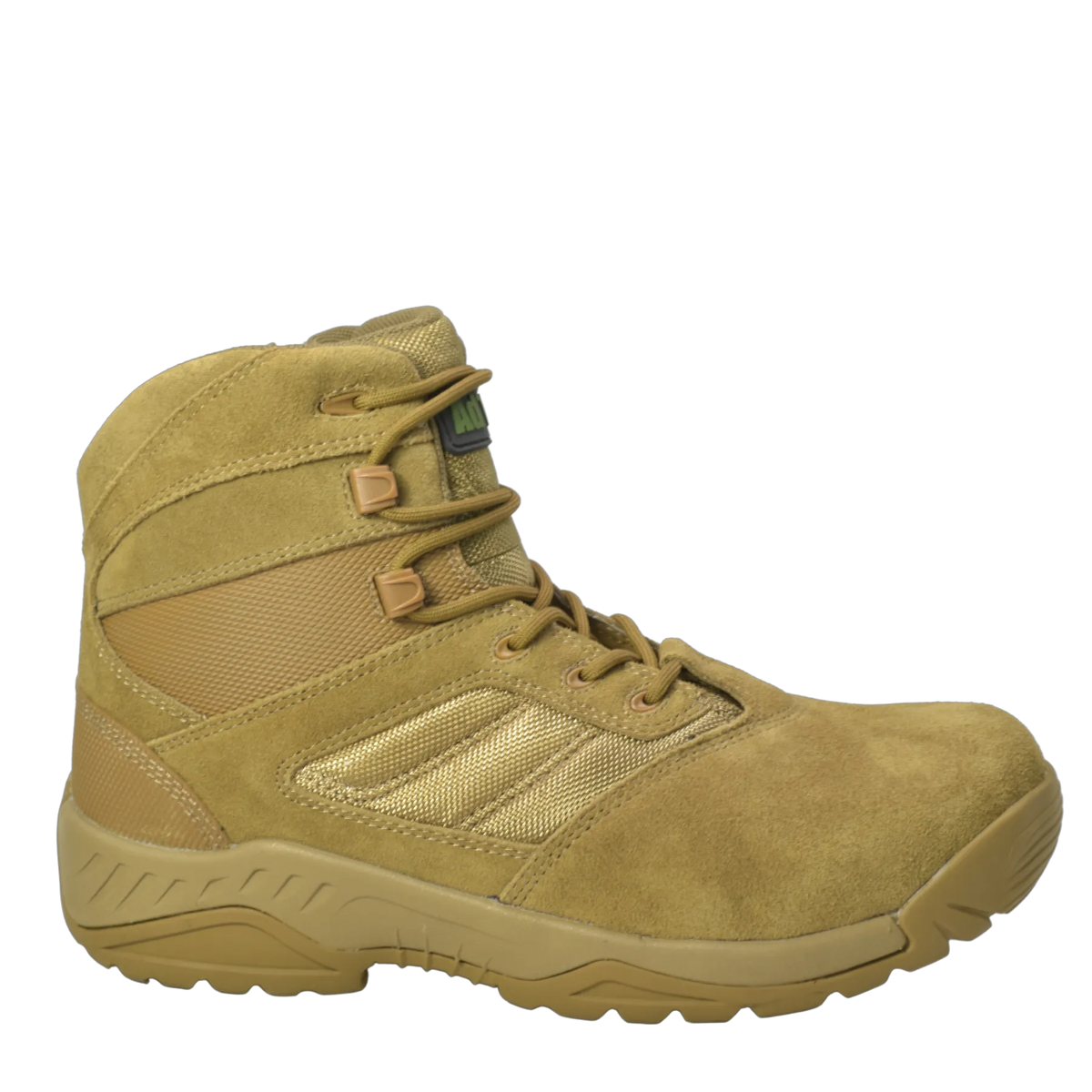 KT1003- Sandbox - Men's 6" Coyote Suede Leather Tactical Boot [Side Zipper]