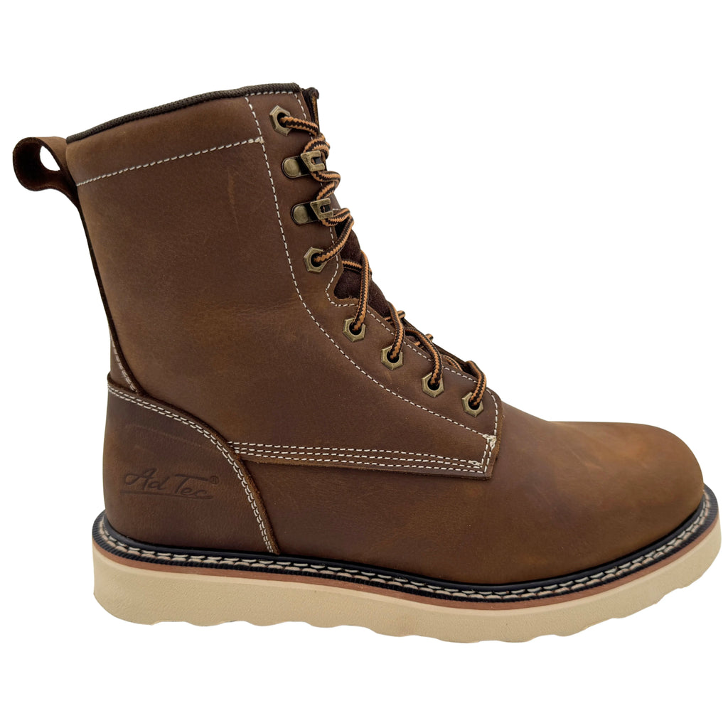 9178- Meadow (High)- Men's 8" Work boot- Whiskey brown [Soft Toe, EH]