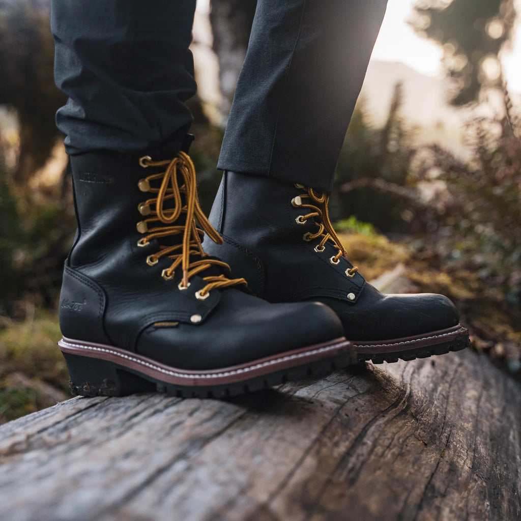 1428- Logger: Men's 9" work boot- Black [Steel Toe]