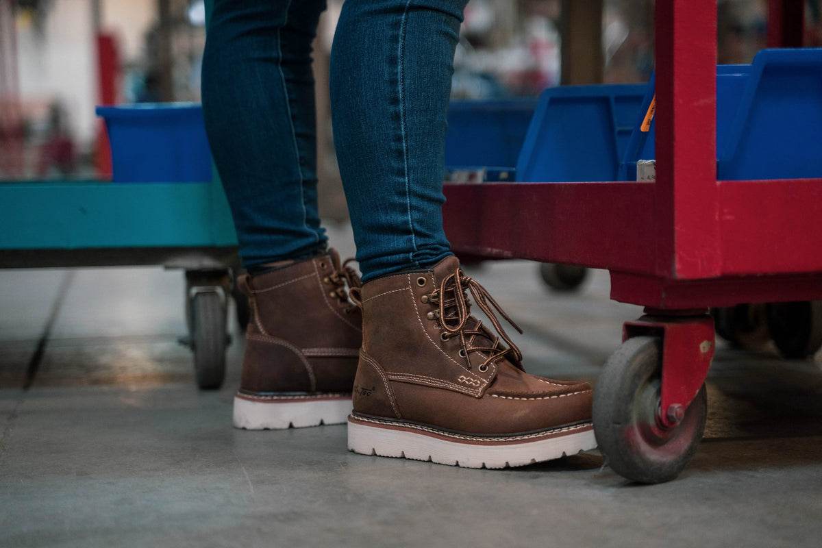 8144- Legacy: Women's 6" Brown Work Boot- [Soft Toe]